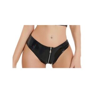 Womens 2XL Black Faux Leather‎ Zippered Hot Pants High Cut Rave Clubwear Shorts